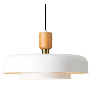 Modern Large Pendant Light 19.68 inch, 2 Tiers Matte White Shade, Natural... - Picture 1 of 6