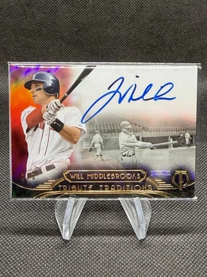 2014 Topps Tribute Traditions Will Middlebrooks Auto Red /5 #TT-WMI Red Sox - Image 1 of 3