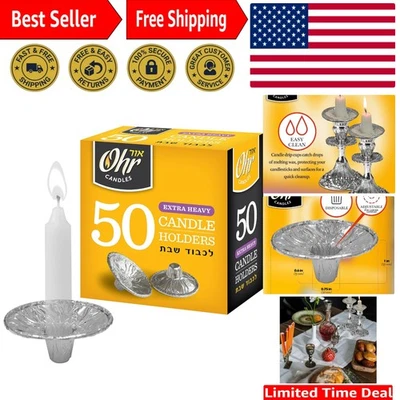 Universal Fit 50-Pack Aluminum Foil Candle Holders - Ideal for Holidays & Events - Image 1 of 4