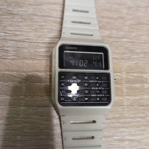 Casio CA-53W Calculator Watch Beige Tan Digital 3208 Vintage Style Works - Picture 1 of 6
