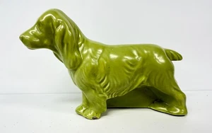 Shawnee (?) Art Pottery Spaniel Dog Planter Mid Century Chartreuse Green - Picture 1 of 5
