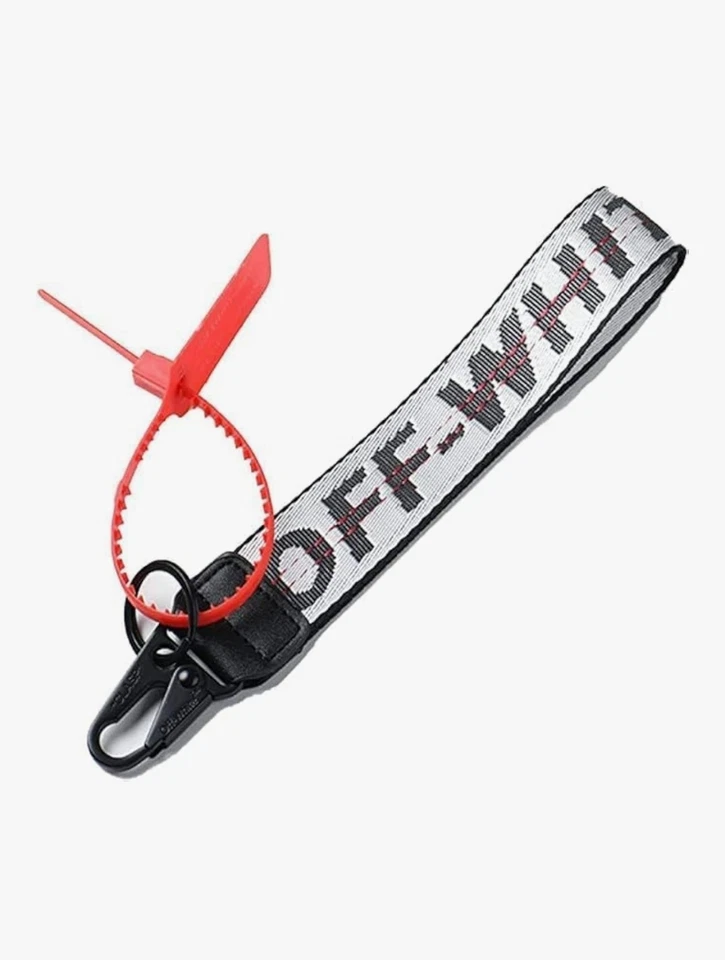 Off White Industrial Keychain Silver with Metal Clasp New With Ziptie - Image 1 of 1
