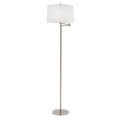 Металлическая напольная лампа с поворотным рычагом 14290FSWBS 62 дюйма из матовой стали - Изображение 1 из 2