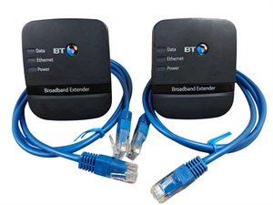 2x BT Broadband Extender 500 Powerline Adapters with Ethernet Cables - Picture 1 of 4
