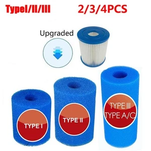 Filtro de esponja de espuma lavable de 2/3/4 piezas para cartucho reutilizable Bestway TIPO 1,2,3 - Imagen 1 de 13