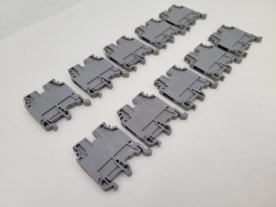 10Pc Entrelec ABB M4/6-5116 Screw Clamp Terminal Block Gray 25A 600V 24-10 AWG - Image 1 of 4