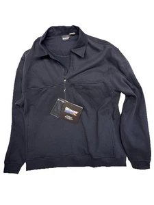 NWT Blauer 4635X Job Shirt w/ Rib Knit Fleece Sweatshirt 1/4 Zip Mens L Reg Navy - Picture 1 of 11