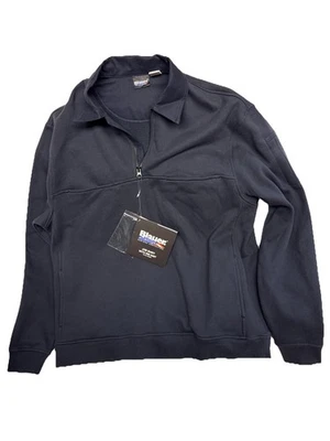 NWT Blauer 4635X Job Shirt w/ Rib Knit Fleece Sweatshirt 1/4 Zip Mens L Reg Navy - Image 1 of 4