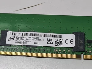 4 X Micron 8GB PC4-3200AA RD1-12 ECC Memory Sticks - Picture 1 of 7