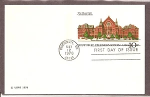 US SC # UX73 Cincinnati Music Hall . Postal Card FDC. Ready For Cachet - Picture 1 of 1
