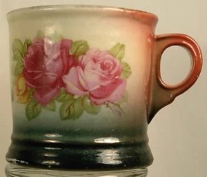 TAZA DE AFEITAR ANTIGUA BAVIERA ROSAS DECORACIÓN FLORAL - Imagen 1 de 6