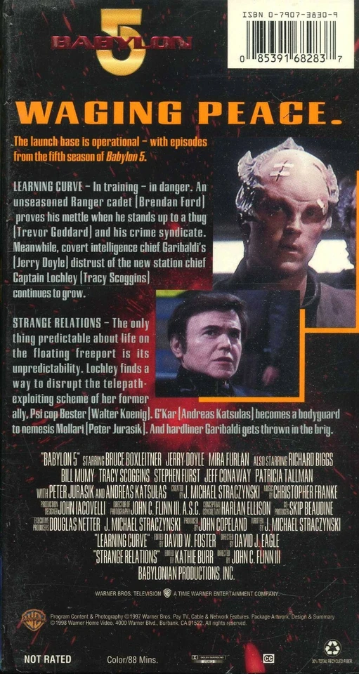 BABYLON 5- Strange Relations/Learning Curve- Bruce Boxleitner- 5th Season-VHSNEW - Image 1 of 1