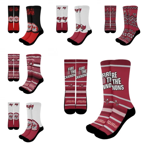 Tampa Bay Buccaneers Unisex Running Sock Cushioned Athletic Crew Socks 1 Pair Cover