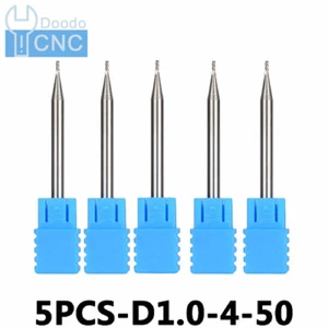 Fresadora de extremo de carburo de tungsteno HRC45 1 mm-50 mm cabezal aplanado de 3 flautas 5 piezas, para aluminio - Imagen 1 de 5