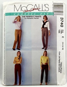 2002 McCalls Schnittmuster 3740 Damen Hose 4 Stile Größe 14-18 Vintage 10775 - Bild 1 von 2
