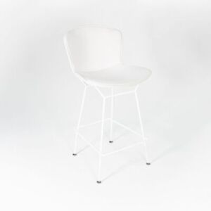 2021 Harry Bertoia for Knoll Counter Stool in White with Full Upholstered Cover