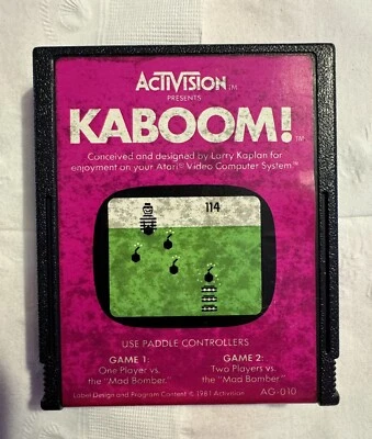 Kaboom!  (Atari 2600) Video Game Cartridge Only NTSC 1981 Tested Works - Image 1 of 4