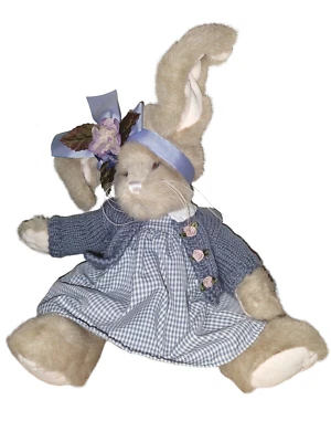 Bearington Collection Jointed Bunny Rabbit Plush Spring Dress Knitted Sweater - Image 1 of 4