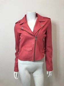 IRO Ashville Lederjacke in Korallenrosa Größe 40 1200 $ - Bild 1 von 12
