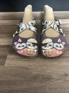 Calceo Cute Penguin Clogs Buckle Sandals Womens 39 (US 8.5) shoes Vegan Leather - Picture 1 of 11