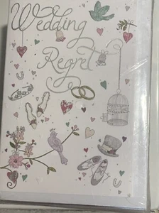 WEDDING REGRET CARD GOOD QUALITY Small & Beautifully Illustrated X 24 - Picture 1 of 1
