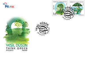 TURKEY 2016 (FDC) - THINK GREEN, ENVIRONMENT,  NATURE, TREES, PLANTS