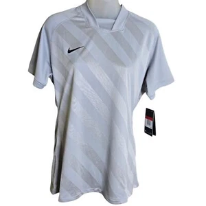 Maglia calcio donna Nike grande Dri Fit Challenge 3 righe grigia manica corta - Foto 1 di 12