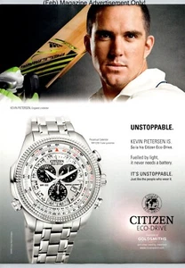 Kevin Pietersen Citizen Eco-Drive Watch Promo 2010 Full Page Print Advertisement - Picture 1 of 4