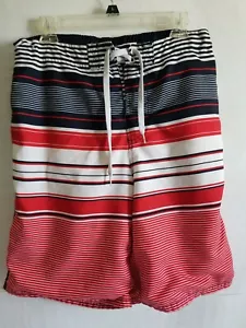 OP Swim Trunks Men's Size M (32-34) Red, Black, White w/Mesh Lining Zip Pocket - Picture 1 of 17