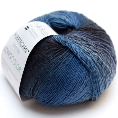 100g LONG COLORS MERINO 02 HJERTEGARN Wolle FARBVERLAUF LACE GRADIENT superwash - Bild 1 von 3