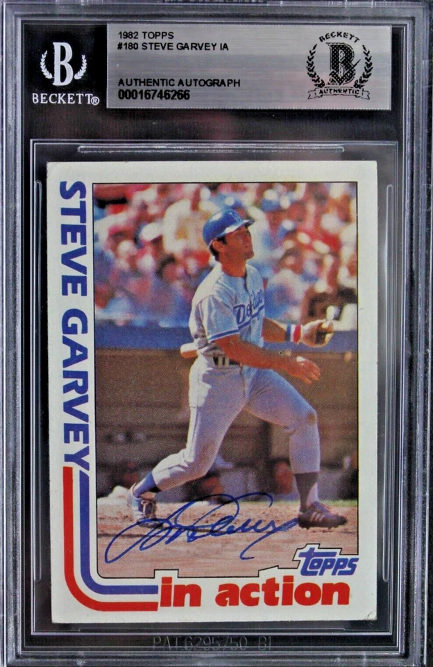 Steve Garvey LA Dodgers Autographed 1982 Topps #180 Signed IN ACTION Card BAS - Image 1 of 4