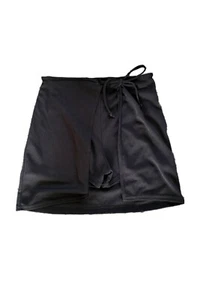 Ozone Black Skort Tie Waist Short Mini Skirt A-line Overlay Summer Size 6-8 - Picture 1 of 6