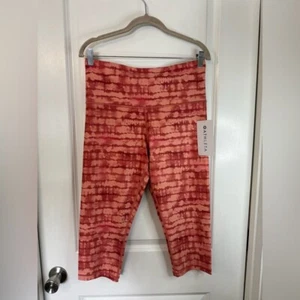 NWT Athleta Women’s Coral Orange Tahiti Island Elation Printed Capris - Size 1X - Picture 1 of 9