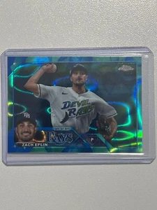 2023 Topps Chrome Zach Efflin Blue Raywave /175 Tampa Bay Rays - Picture 1 of 3