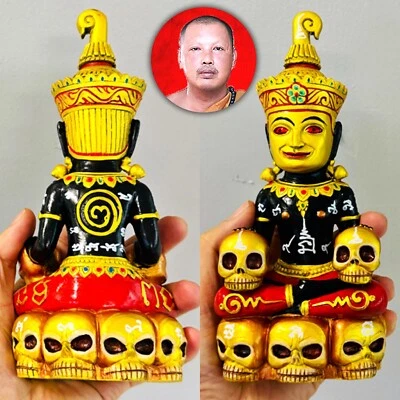 Amuleto tailandés Ngan Ngung 9 calavera juego ganar rico suerte Amnaj Be2567 #18309 Foto 1 de 4