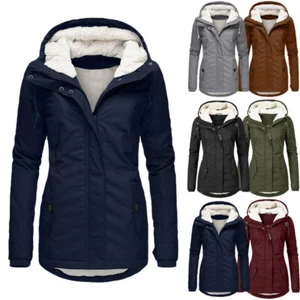 Damen Winter Jacke Parka Mantel Winterjacke Warm Gefüttert Kapuzenjacke Freizeit - Bild 1 von 15