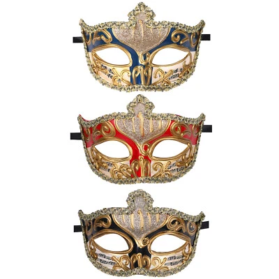 Luxury Vintage Note Masquerade Party Mask For Men Venetian Mardi Gras Ball Prom - Image 1 of 4