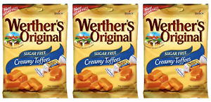 Werther's Original Creamy Toffee Sugar Free Retro Sweets 80g X 3 Packs