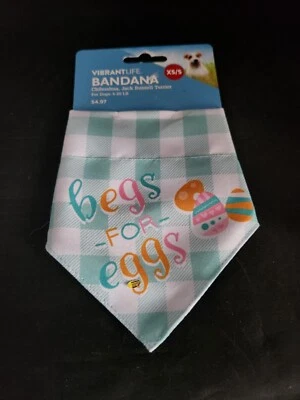 Bandana vibrante Life Begs for Eggs Pascua XS/S perro Foto 1 de 4