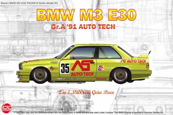 1/24 BMW M3 E30 DTM GR.A 1991 Auto Tech Nunu Beemax PN24014 - Immagine 1 di 1