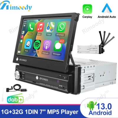 Mit DAB+1Din 7'' Android 13 Autoradio GPS Navi BT WIFI MP5 Player USB FM Carplay - Bild 1 von 4