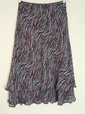 Falda para mujer Style & Co Petite multicolor remolino talla 10P Foto 1 de 4