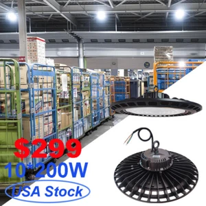 220 Volt Industrial Led High Bay Light 200W Warehouse Factory UFO Light 6500K - Picture 1 of 13
