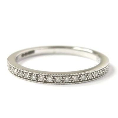 9ct White Gold Diamond Eternity Ring Size M Ladies 1.8mm Width 2g - Image 1 of 4