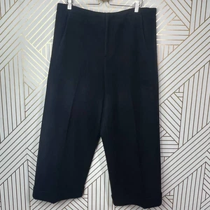 Collection PRIVĒE Black Wool Blend Fleece Cropped Trouser Pants Size 48 / US 12 - Picture 1 of 12
