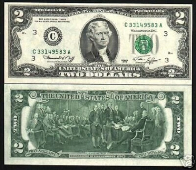 UNITED STATES AMERICA 2 DOLLARS P-461 1976 1st US Commemorative UNC MONEY NOTE - Image 1 of 3
