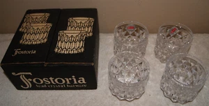 Fostoria Monarch Bicchieri Cristallo Pesanti Doppio Old Fashioned 3,5" Set 4 Scatola (Q) - Foto 1 di 11