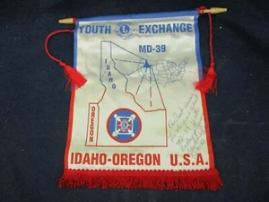  Vintage Lions Club Banner Flag 1993 Youth Exchange Idaho Oregon - Picture 1 of 3
