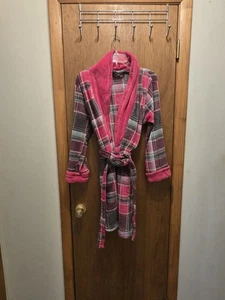 Ultra Beauty Plush Sleep Robe Women S/M Checker Pink - Picture 1 of 9