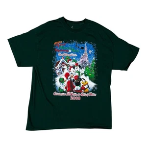 Camiseta Walt Disney World Para Hombre XL Verde Mickeys Muy Feliz Navidad Fiesta 2008 - Imagen 1 de 7